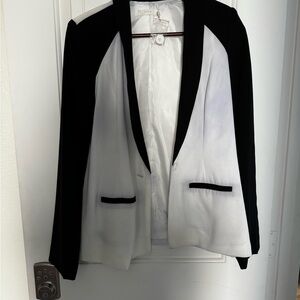 Elegant Black and White Women's Blazer